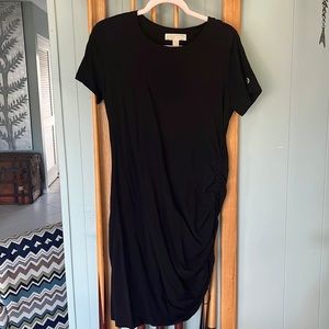 Michael Kors Ruched T-shirt Dress Black Size L